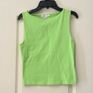 Good American Neon Green Crewneck Crop Tank